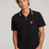 Flash Sale Rolling Stones Embroidered Logo Mens Polo Tee Women Music