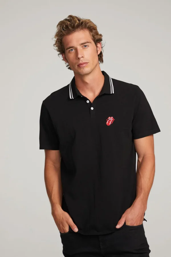 Flash Sale Rolling Stones Embroidered Logo Mens Polo Tee Women Music