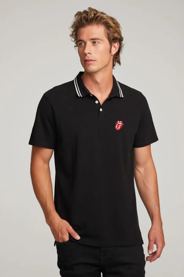 Flash Sale Rolling Stones Embroidered Logo Mens Polo Tee Women Music