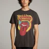 Cheap Rolling Stones Retro Logo Crew Neck Tee Women Tops | Music