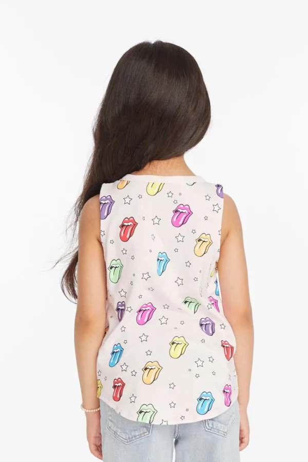 Hot Rolling Stones Tongue Logo Girls Muscle Tee Women/Kids Girls | Music