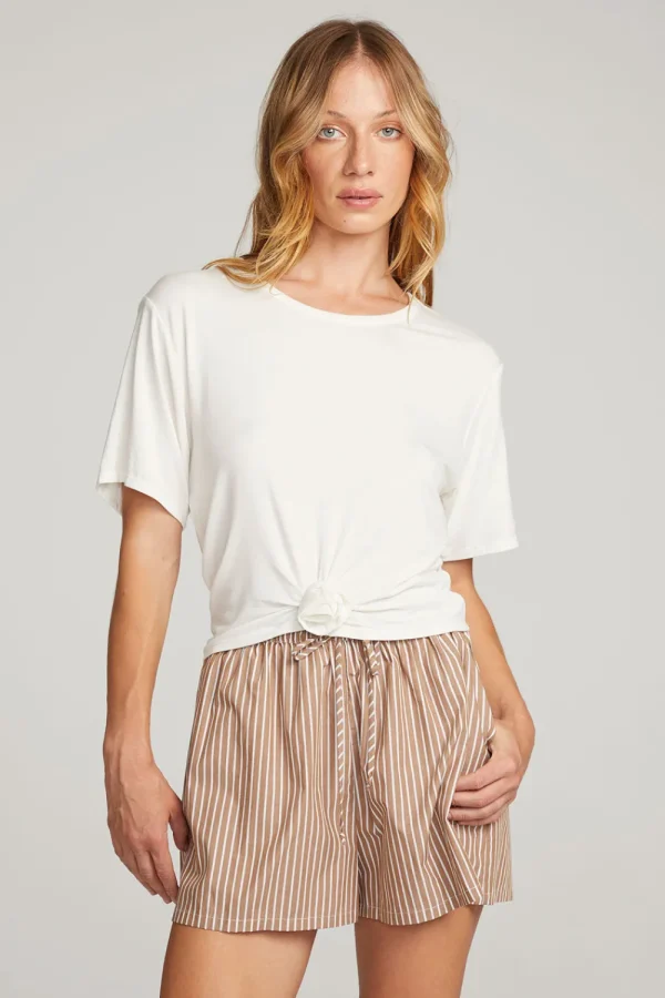 New Rosebud White Tee Women Loungewear | Tops