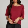 Fashion Rover Blood Red Tee Women Loungewear | Tops