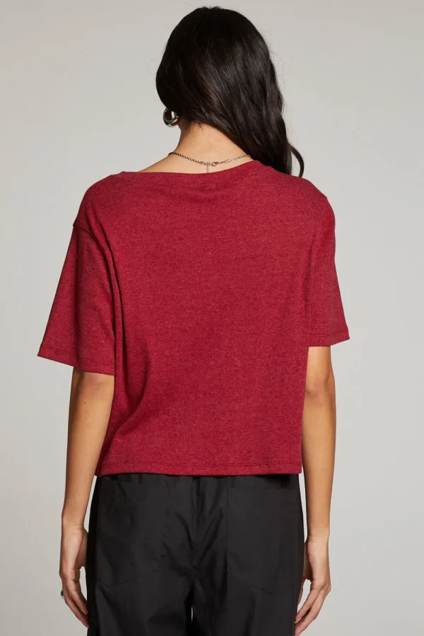 Fashion Rover Blood Red Tee Women Loungewear | Tops