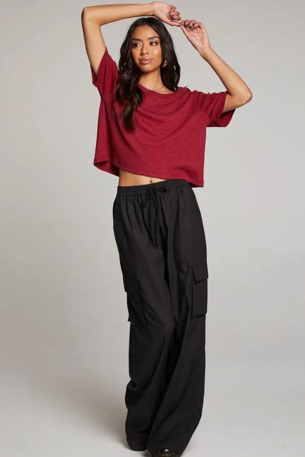 Fashion Rover Blood Red Tee Women Loungewear | Tops