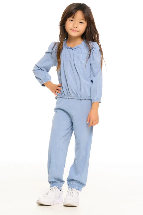 Cheap Ruffle Pocket Easy Jogger Kids Girls