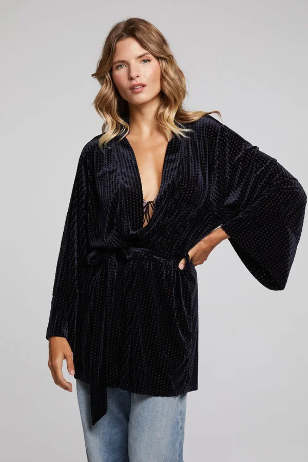 Online Salina Check Burnout Kimono Women Loungewear | Tops