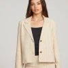 Clearance Santanaa White Pinstripe Blazer Women Loungewear