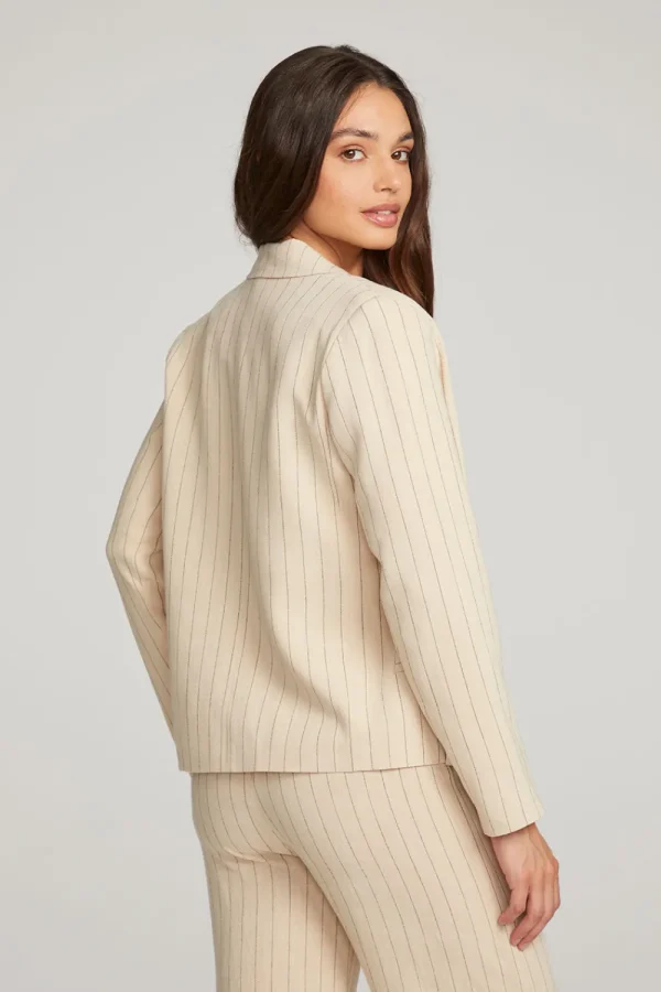 Clearance Santanaa White Pinstripe Blazer Women Loungewear