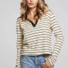 Shop Sausalito Black Sand Stripe Long Sleeve Women Loungewear | Tops