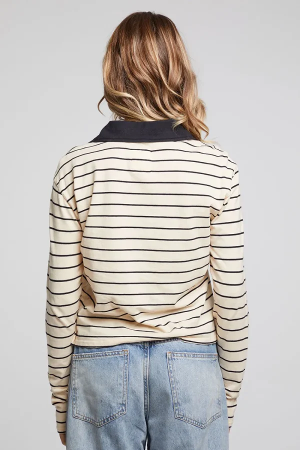 Shop Sausalito Black Sand Stripe Long Sleeve Women Loungewear | Tops