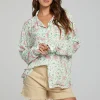 Store Saville Button Down - Grass Daisy Floral Women Outerwear | Loungewear