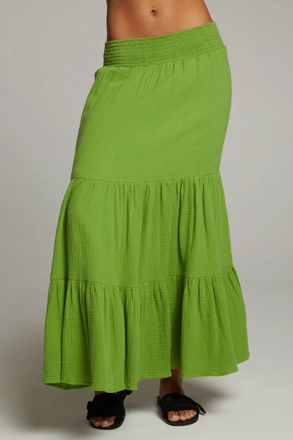 Outlet Seal Piquant Green Maxi Skirt Women Loungewear | Bottoms