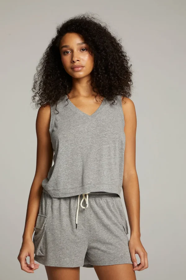 Best Sale Sean Streaky Grey Tank Women Loungewear | Tops