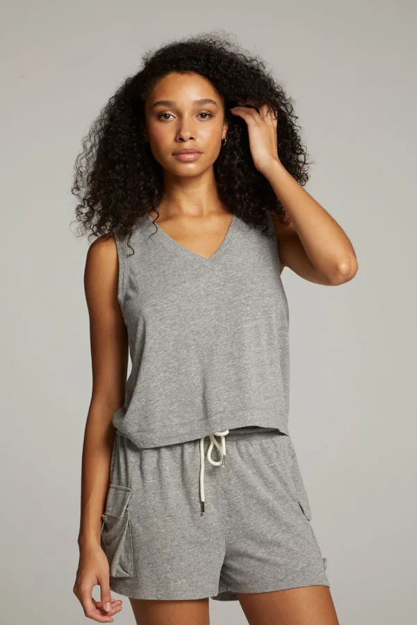 Best Sale Sean Streaky Grey Tank Women Loungewear | Tops