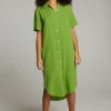 Cheap Sebastian Piquant Green Button Down Women Loungewear | Dresses