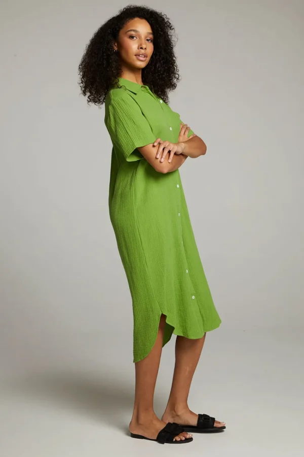 Cheap Sebastian Piquant Green Button Down Women Loungewear | Dresses