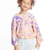 Cheap Semi Cropped Peach Lavender Girls Shirred Hoodie Pullover Kids Girls