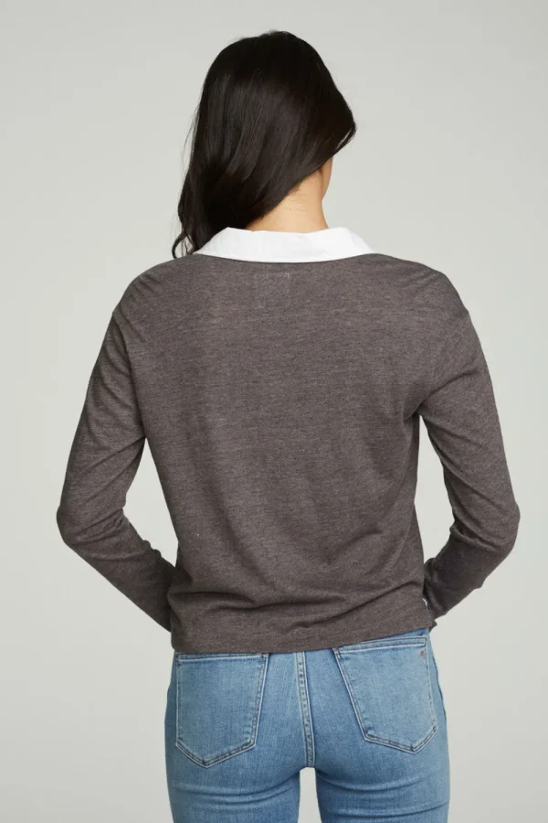 New Semi Cropped Polo Boxy Short Sleeve Tee Women Tops