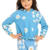 Cheap Semi Cropped Shirred Hoodie Pullover Kids Girls