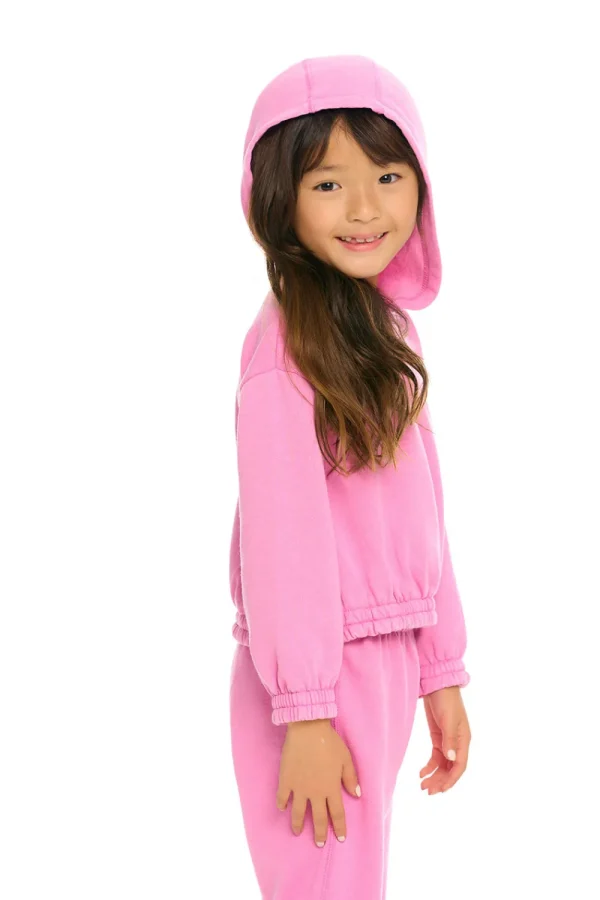 Best Sale Semi Cropped Shirred Hoodie Pullover Kids Girls