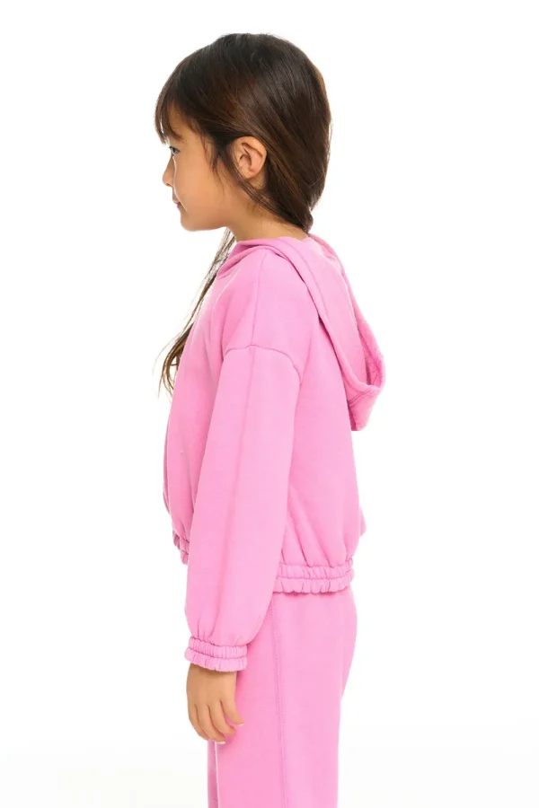 Best Sale Semi Cropped Shirred Hoodie Pullover Kids Girls