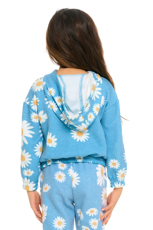 Cheap Semi Cropped Shirred Hoodie Pullover Kids Girls