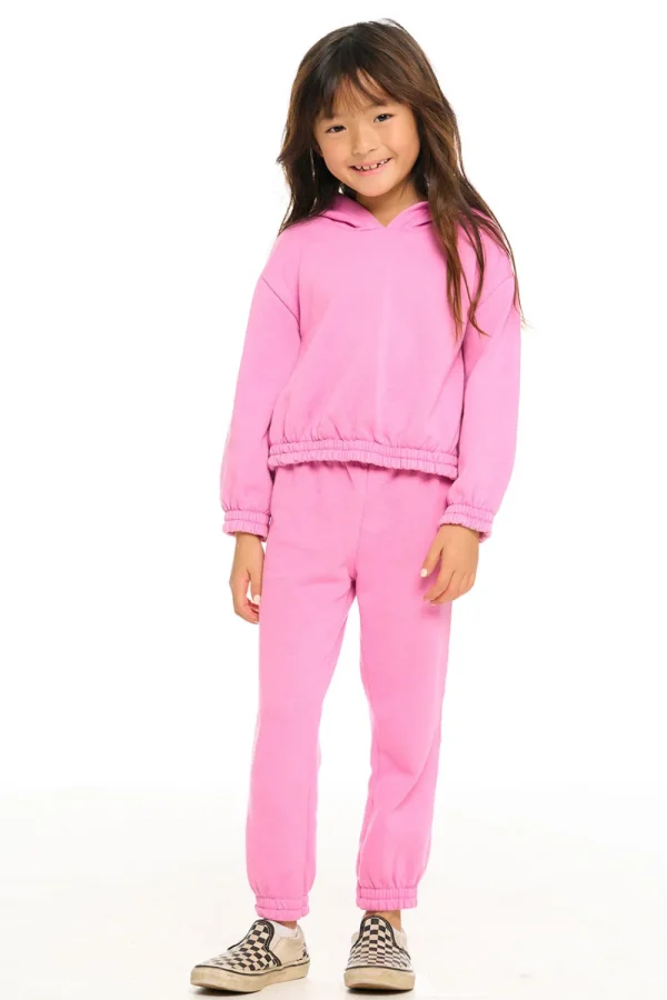 Best Sale Semi Cropped Shirred Hoodie Pullover Kids Girls