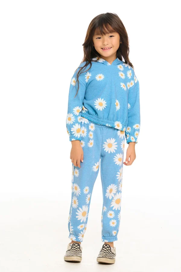 Cheap Semi Cropped Shirred Hoodie Pullover Kids Girls
