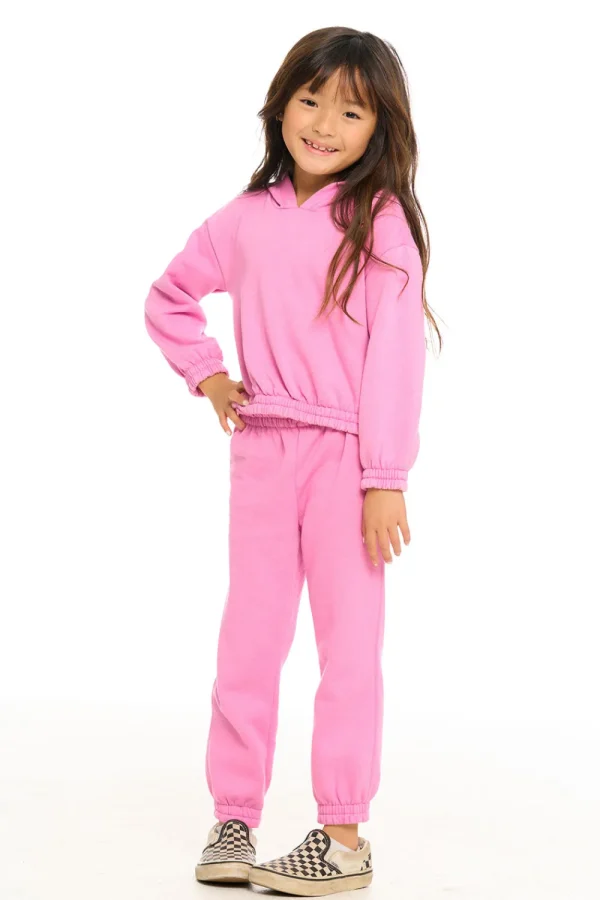 Best Sale Semi Cropped Shirred Hoodie Pullover Kids Girls