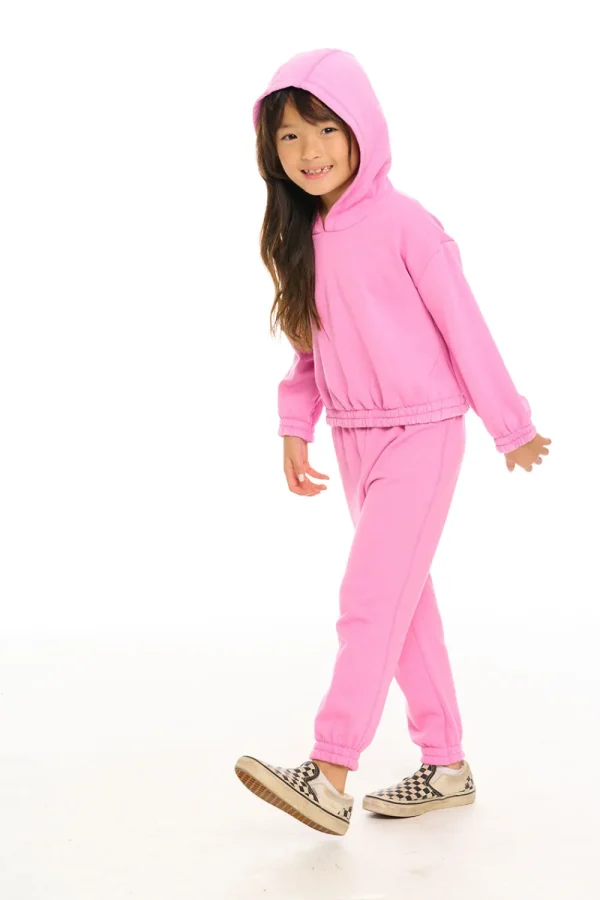Best Sale Semi Cropped Shirred Hoodie Pullover Kids Girls