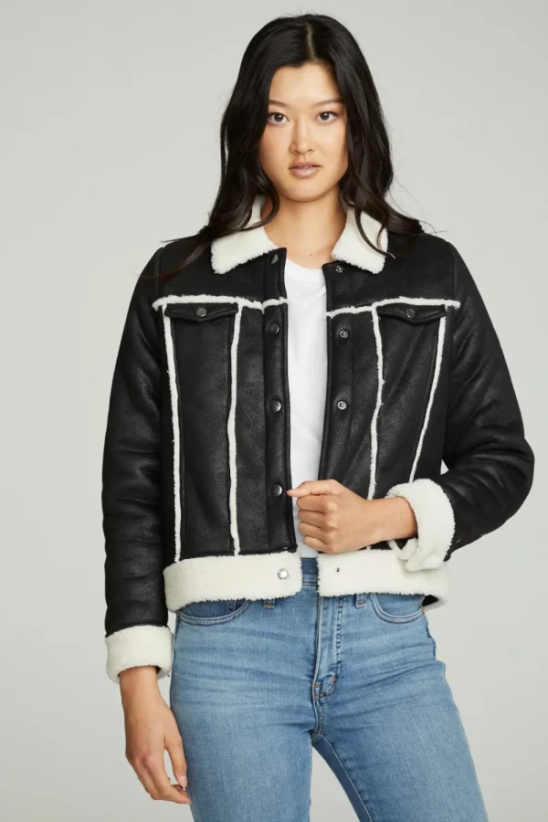New Shearling Trucker Jacket Women Outerwear | Tops