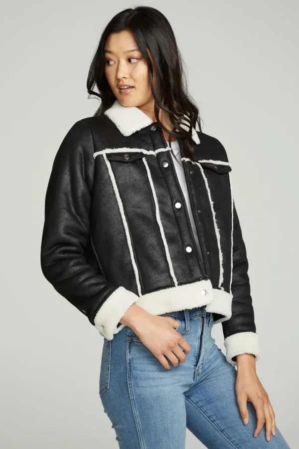 New Shearling Trucker Jacket Women Outerwear | Tops
