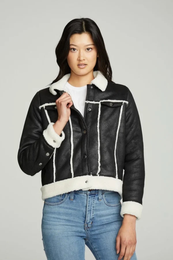 New Shearling Trucker Jacket Women Outerwear | Tops