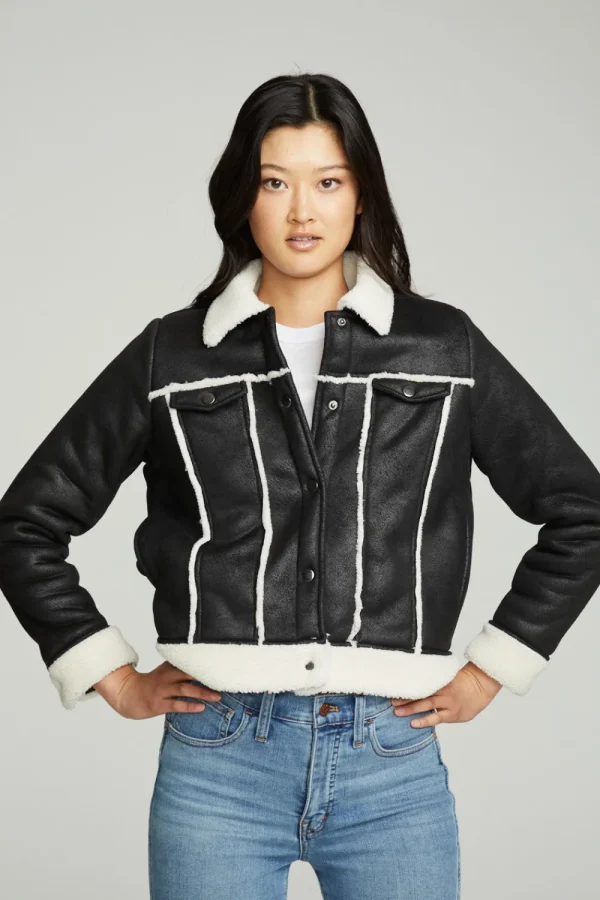 New Shearling Trucker Jacket Women Outerwear | Tops