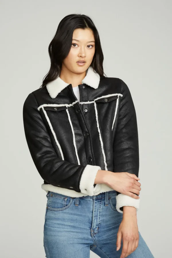 New Shearling Trucker Jacket Women Outerwear | Tops