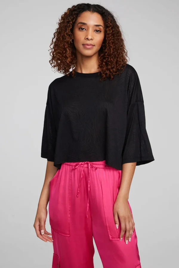 Sale Shine Shadow Black Tee Women Loungewear | Tops