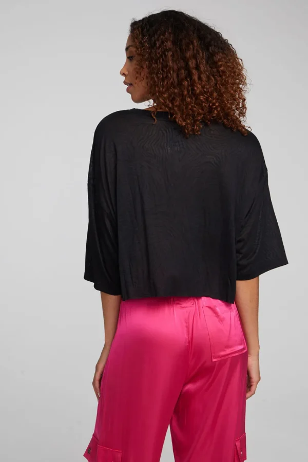 Sale Shine Shadow Black Tee Women Loungewear | Tops