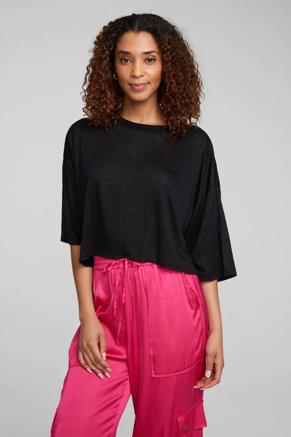 Sale Shine Shadow Black Tee Women Loungewear | Tops