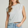 Cheap Shirred Muscle Tee With Twisted Roll Sleeve Women Tops