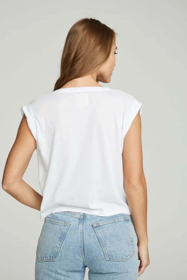 Cheap Shirred Muscle Tee With Twisted Roll Sleeve Women Tops
