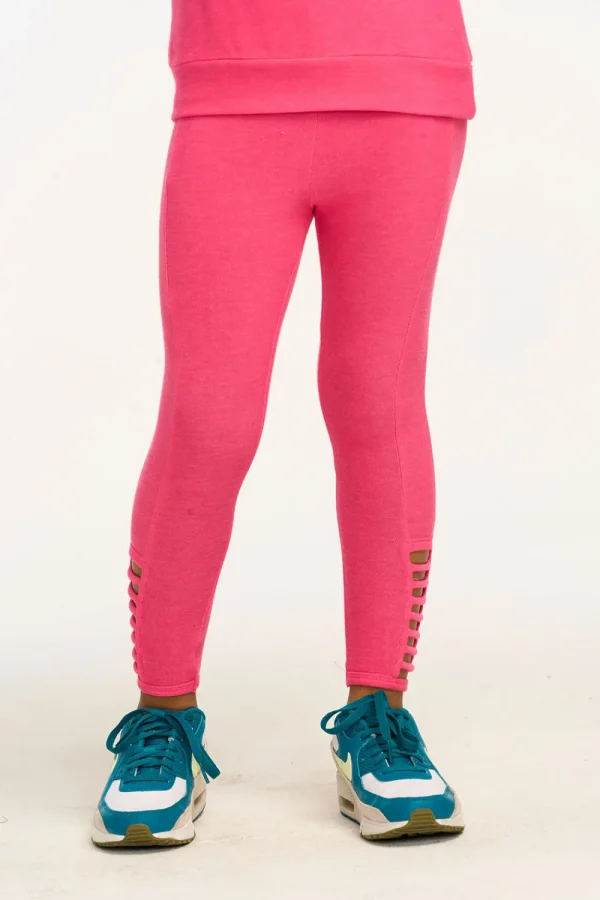 Clearance Side Detail Flamingo Pink Leggings Kids Girls