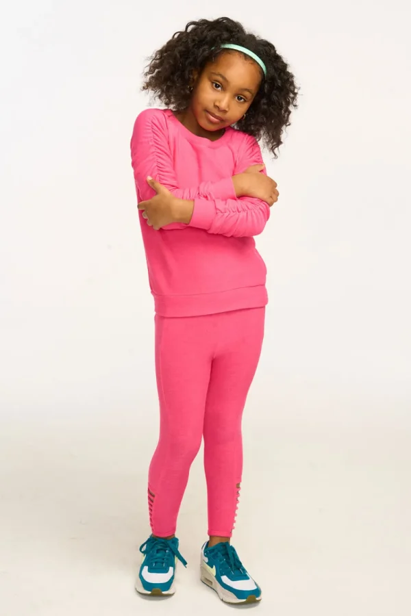 Clearance Side Detail Flamingo Pink Leggings Kids Girls