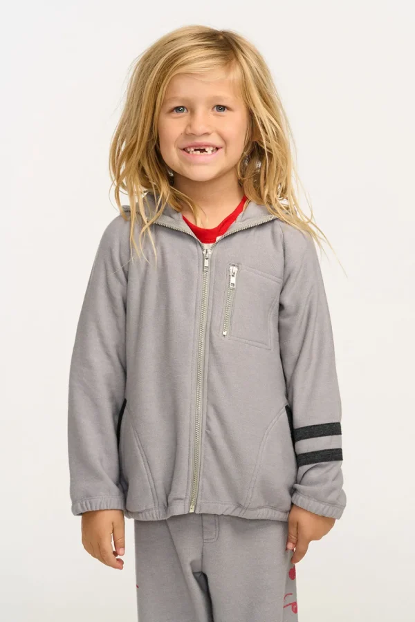 Online Silver Gray Zip Up Hoodie Kids/BOY Boys