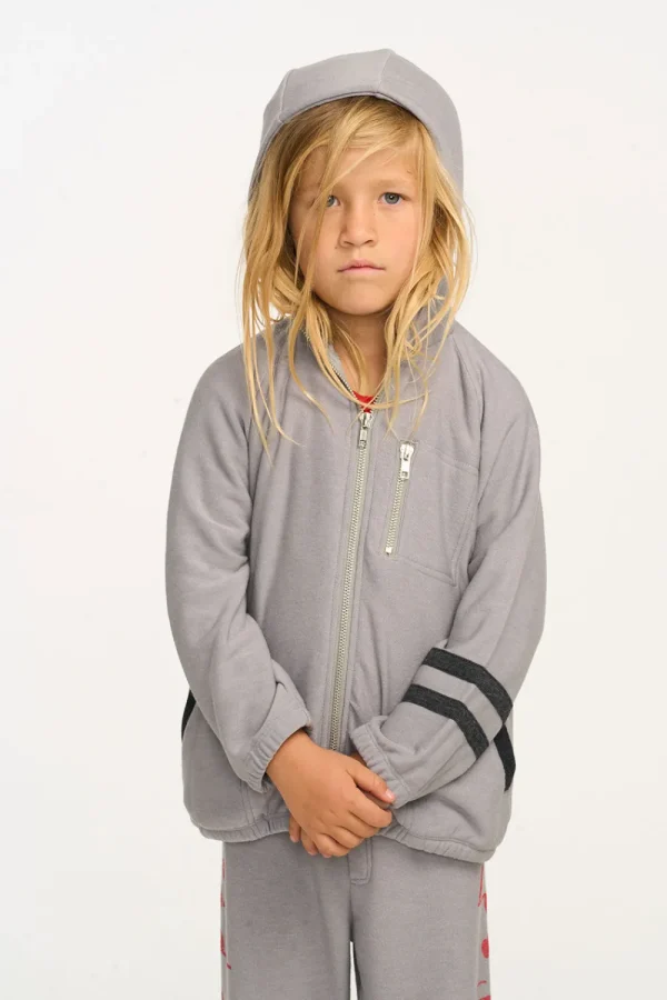 Online Silver Gray Zip Up Hoodie Kids/BOY Boys