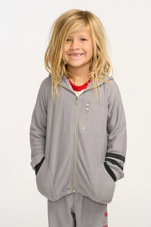 Online Silver Gray Zip Up Hoodie Kids/BOY Boys