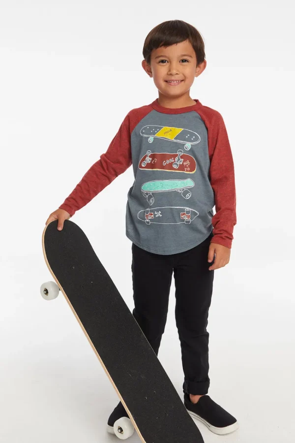 Best Sale Skater Life Boys Baseball Tee Kids/BOY Boys