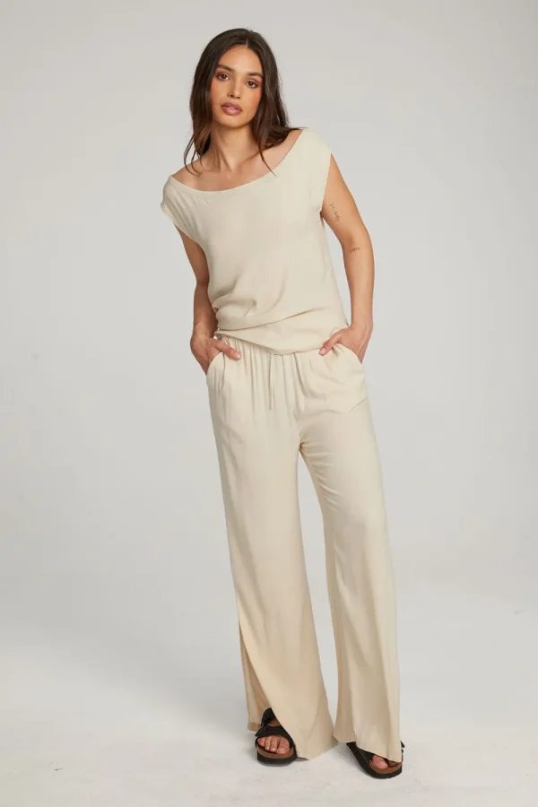 Online Sleeveless Bark Dolman Tee Women Loungewear