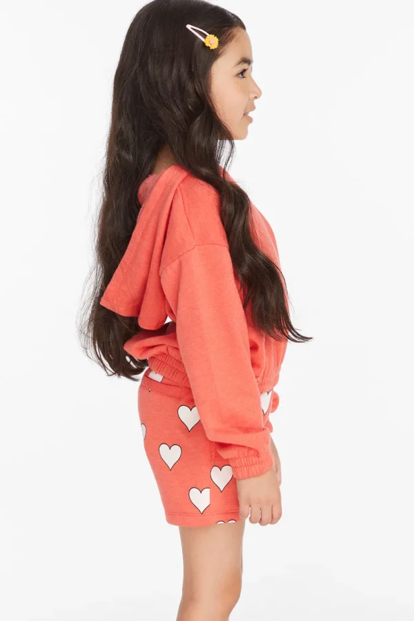 Discount Smiley Flower & Hearts Girls Pullover Hoodie Kids Girls