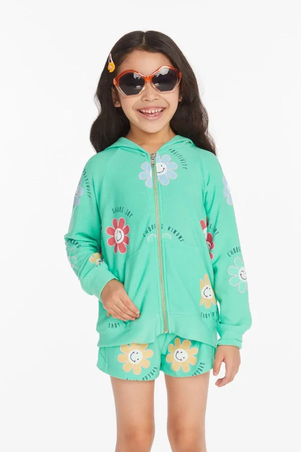 Shop Smiley Flower Girls Zip-up Hoodie Kids Girls